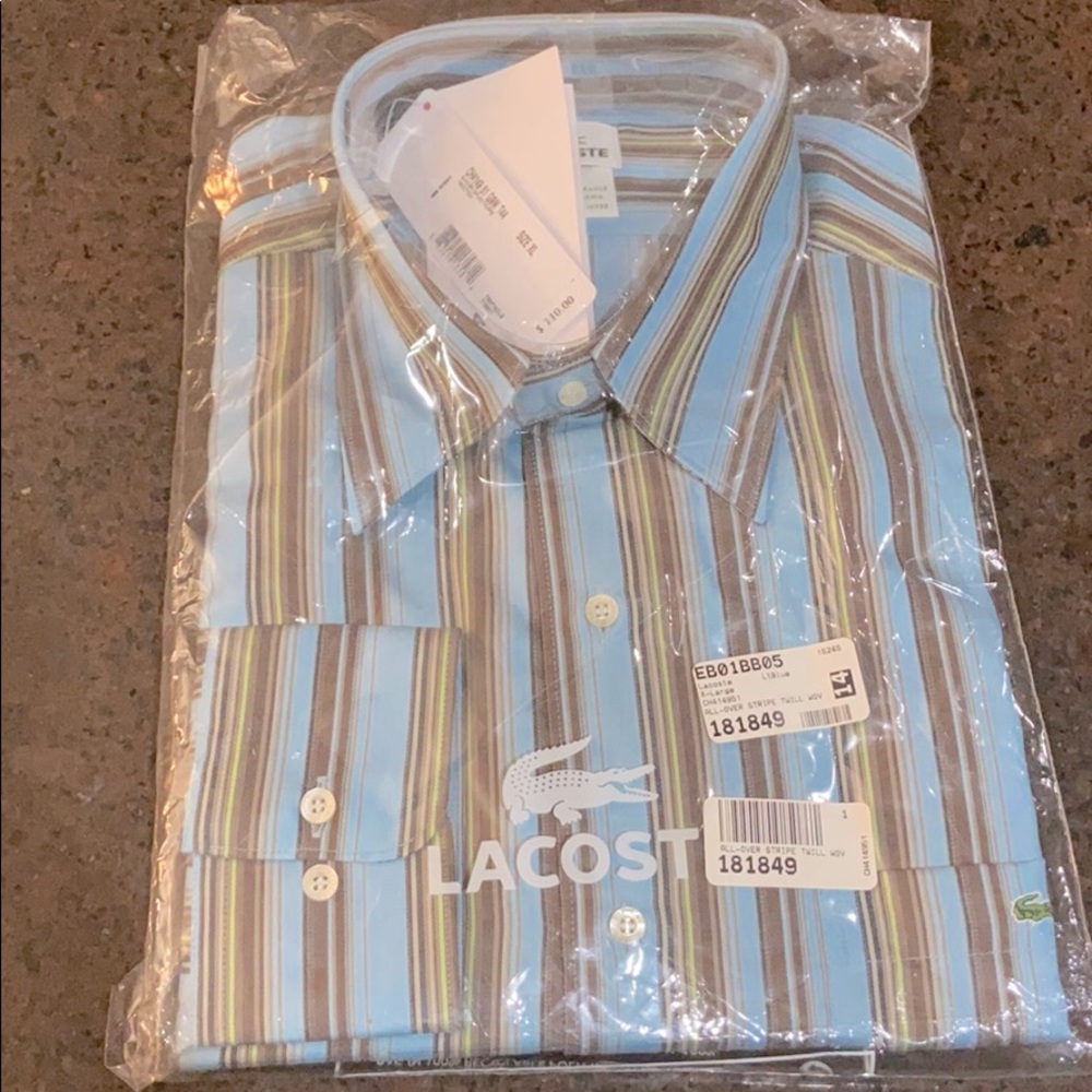 Lacoste Blue Stripe Button Down